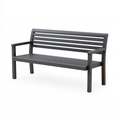 Panca da giardino 120 x 60 x 85 cm in metallo nero con braccioli stile moderno