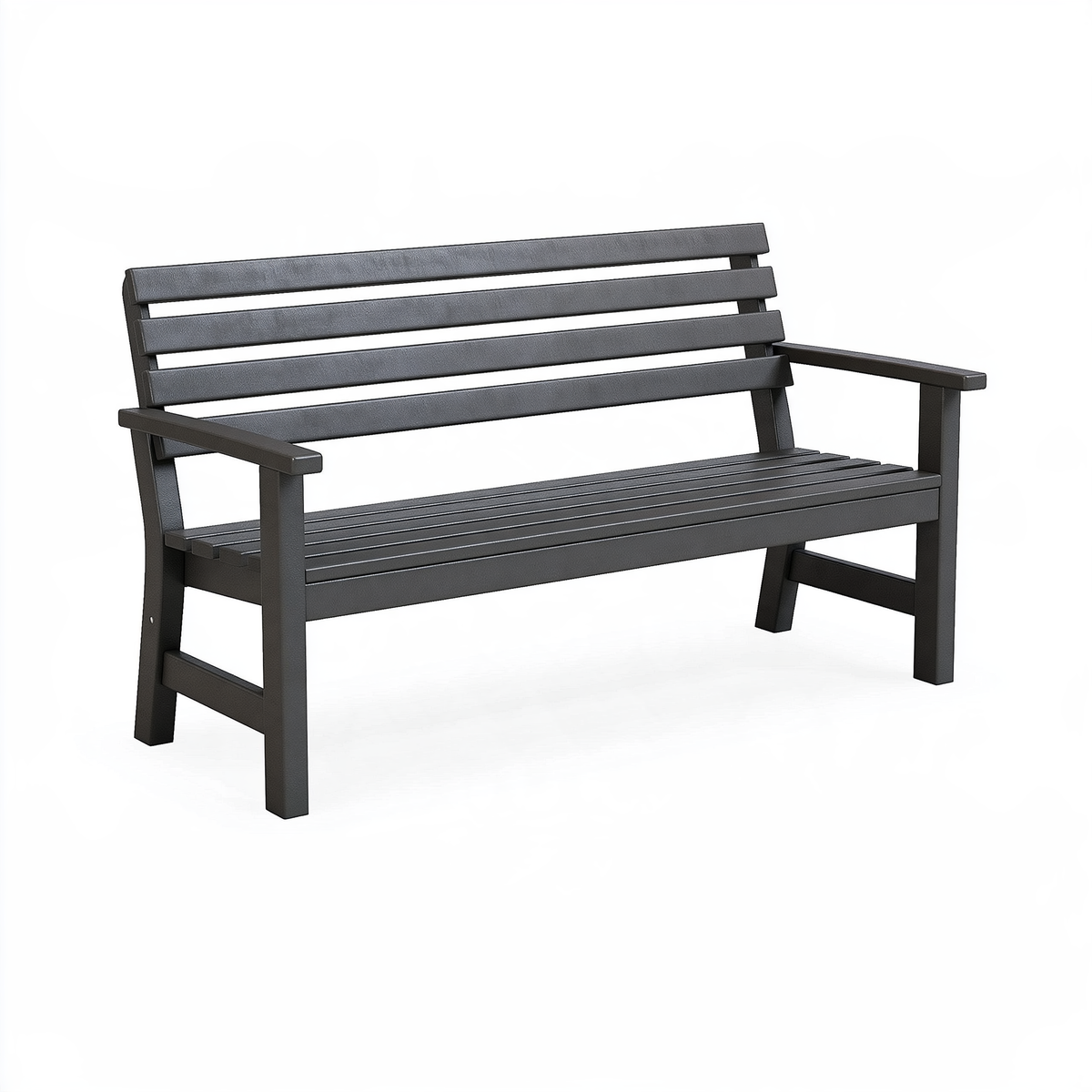 Panchina da esterno 122 x 65 x 90 cm in metallo nera stile moderno