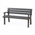 Panca da giardino 150 x 60 x 85 cm in metallo grigio antracite con braccioli
