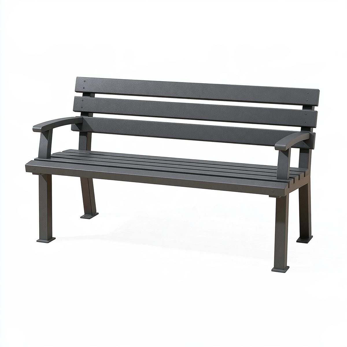 Panca da giardino 150 x 60 x 85 cm in metallo grigio antracite con braccioli