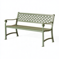 Panchina da giardino 125 x 60 x 88 cm in metallo verde con schienale a intreccio stile classico