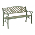 Panca da giardino 120 x 60 x 90 cm in ferro verde - stile classico decorativo