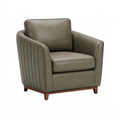 Poltrona 80 x 82 x 88 cm in similpelle verde oliva con gambe in legno stile moderno