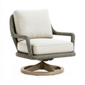 Poltrona da esterno 75 x 82 x 95 cm in rattan sintetico grigio con seduta imbottita girevole