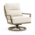 Poltrona girevole 76 x 82 x 100 cm in tessuto beige con intreccio decorativo
