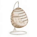 Poltrona sospesa 105 x 105 x 195 cm in rattan beige con supporto in acciaio - stile boho per interno