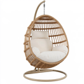 Poltrona sospesa 105 x 105 x 195 cm in rattan naturale beige con struttura autoportante