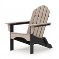 Poltrona da giardino Adirondack 85 x 75 x 95 cm in plastica beige e nero pieghevole