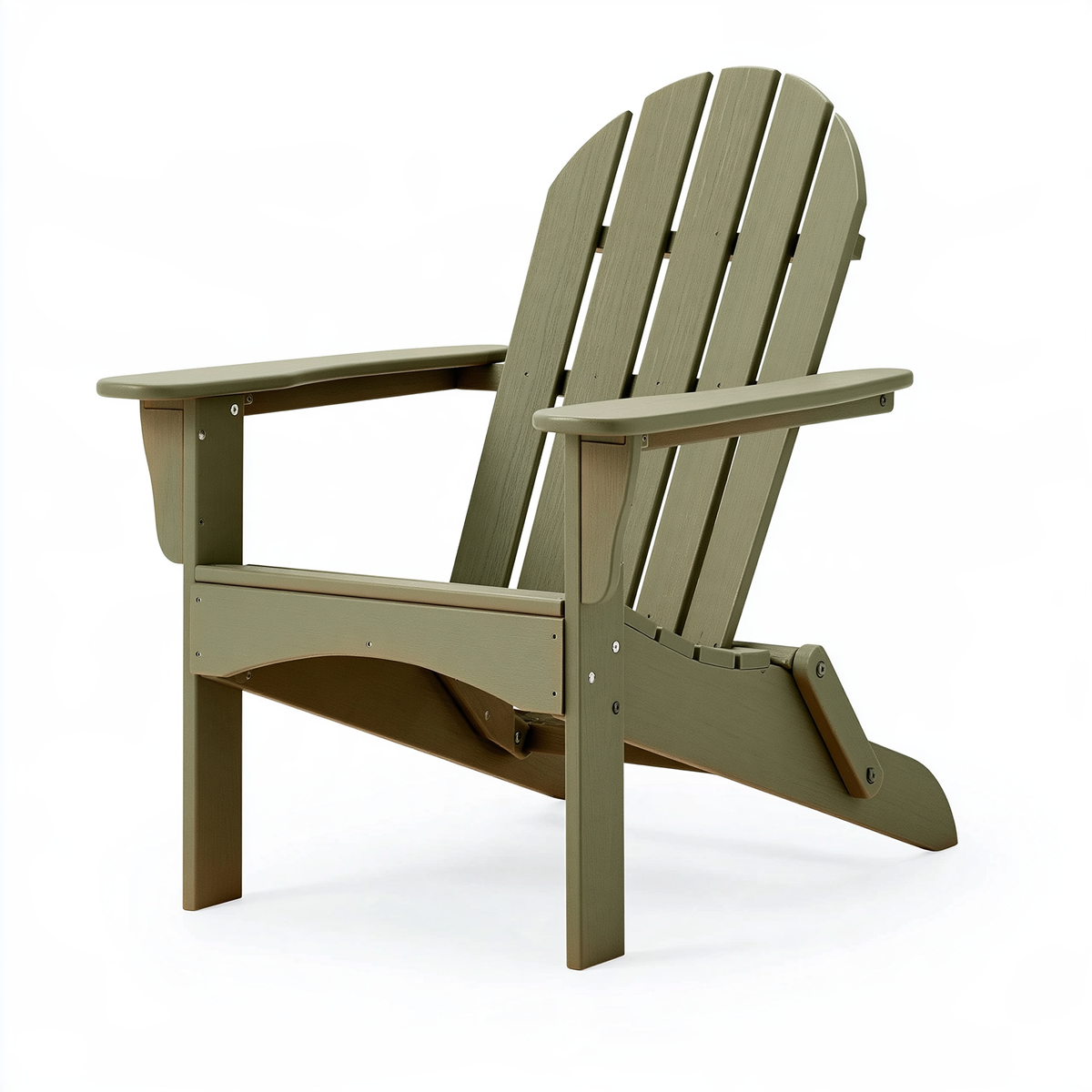 Sedia Adirondack 80 x 90 x 100 cm in legno verde oliva per esterno stile rustico